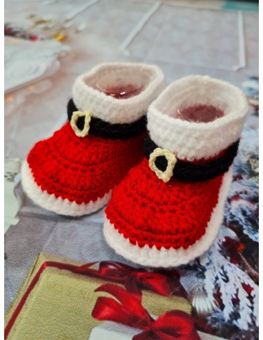 Patucos de Lana Artesanales Rojo Navideños
