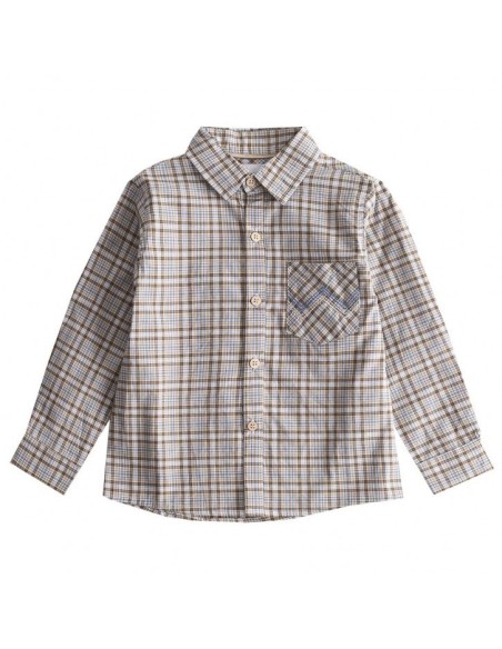 Camisa Bebé Cuadros Chocolate