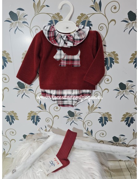 Conjunto Jersey Lana Burdeos  y Pololo
