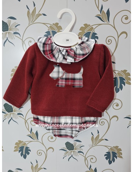 Conjunto Jersey Lana Burdeos  y Pololo