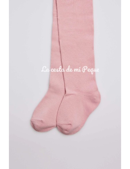 Leotardo clásico liso Rosa Palo Bebé