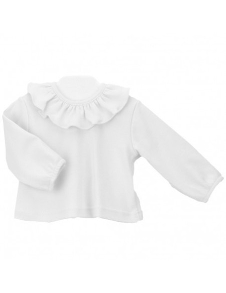 Camiseta Blanca Cuello Volante