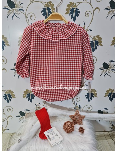 Pelele Vichy rojo