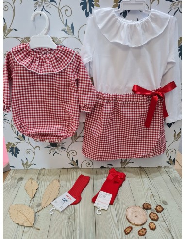Pelele Vichy rojo