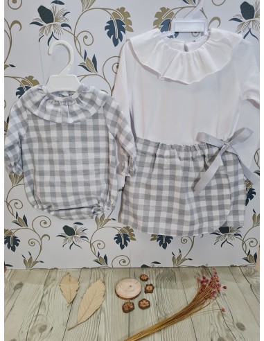 Pelele Vichy Gris