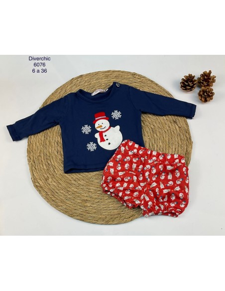 Conjunto Pololo Muñeco De Nieve Marino