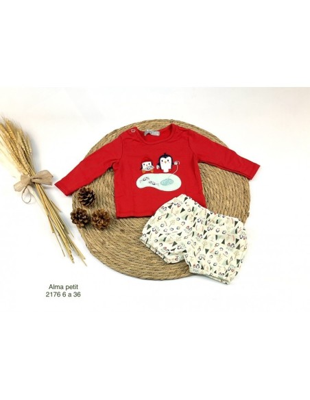 Conjunto Pololo Pinguino Navidad
