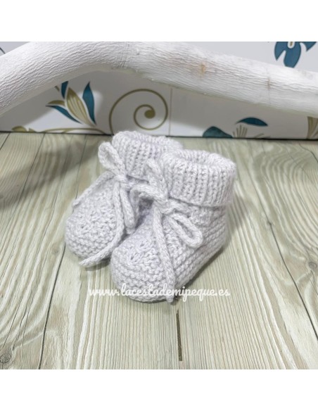 Patucos de Lana Artesanales Gris