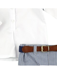 Conjunto Camisa y Bermuda Vichy Azul 2