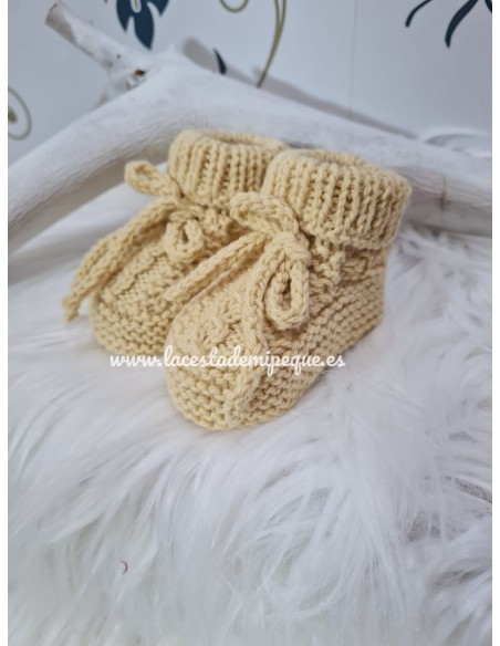 Patucos de Lana Artesanales Camel