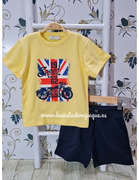 Conjunto Bermuda Speed Amarillo-Marino