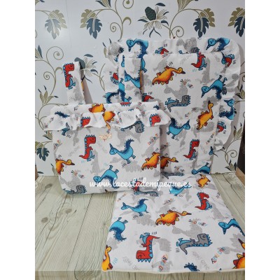 Bolso y Funda Universal Dinos Azul