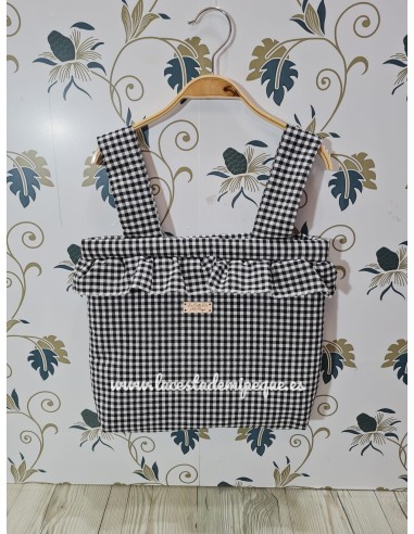 Bolso Pocket Vichy Negro Pequeño Volantito