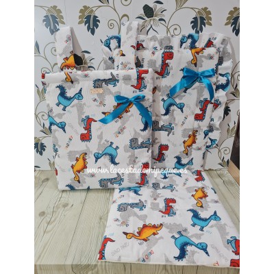 Bolso y Funda Universal Dinos Azul