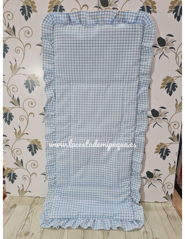 Funda Universal Vichy Celeste Pequeño Volante