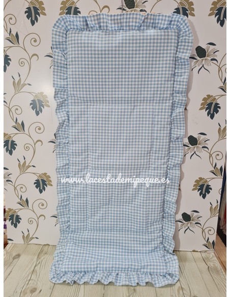 Funda Universal Vichy Celeste Pequeño Volante
