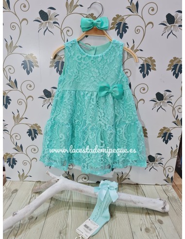 Vestido Verde Agua Blonda Alma