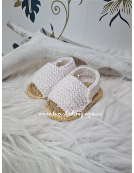 Sandalia de Hilo Artesanales blanca-Camel