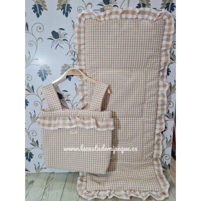 Bolso Cremallera y Funda Universal Vichy Beige Cuadros-P...