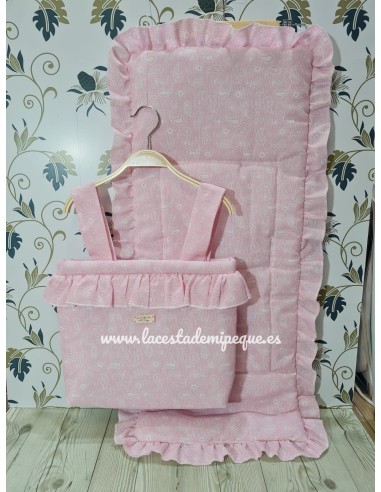 Bolso y Funda Universal Rosa cashmere Volante