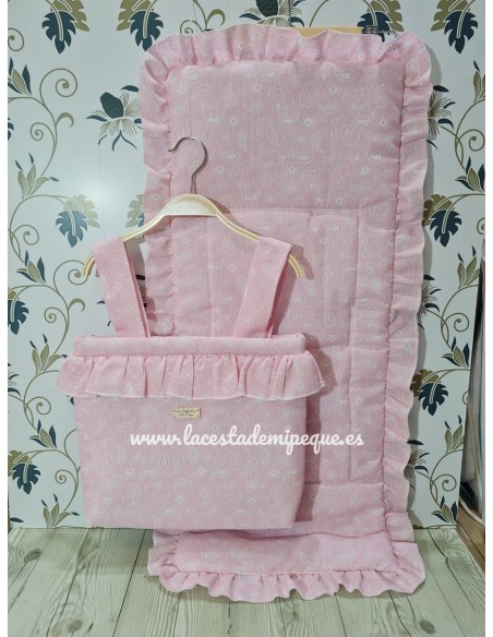 Bolso y Funda Universal Rosa cashmere Volante