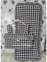 Bolso y Funda Universal Vichy Negro Med Combi Volante