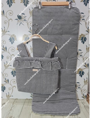 Bolso y Funda Universal Vichy Negro Pequeño Basic