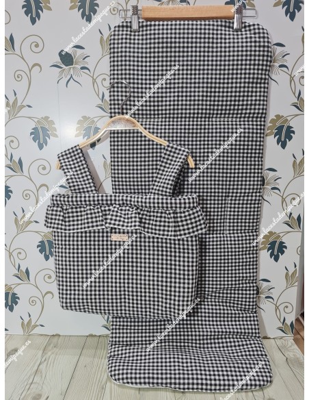 Bolso y Funda Universal Vichy Negro Pequeño Basic