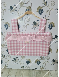 Bolso Vichy Maquillaje Mediano Combi Volantito