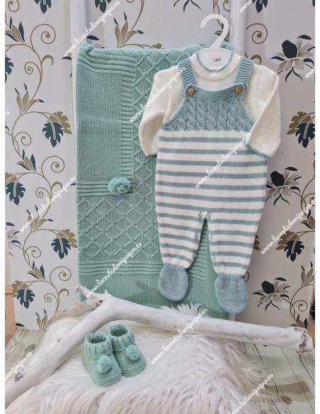 Conjunto Peto Lana Rayas Verde