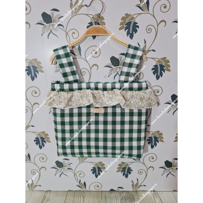 Bolso Pocket Cremallera Vichy Verde Botella Cuadros-M...