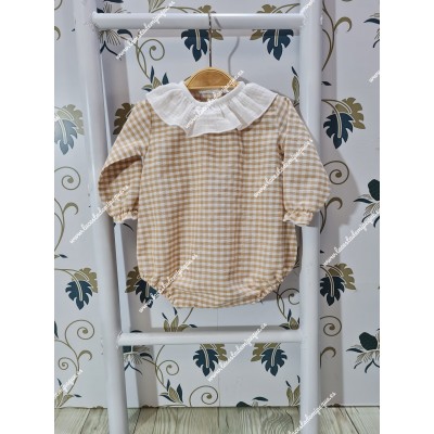 Pelele Vichy Beige Cuadros-P C/Bambula M/L