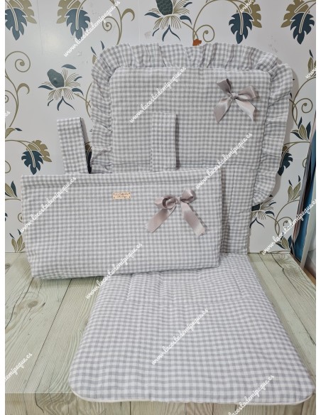 Bolso y Funda Universal Vichy Gris
