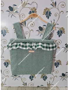 Bolso Pocket Vichy Verde Botella Pequeño Combi Volantito