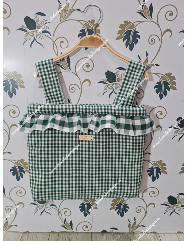 Bolso Pocket Vichy Verde Botella Pequeño Combi Volantito