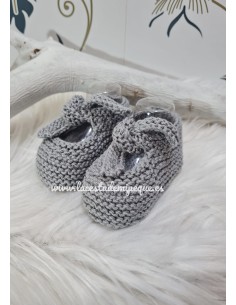 Patucos de Lana Artesanales Gris 2