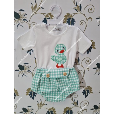 Conjunto Pololo Patito Vichy Verde