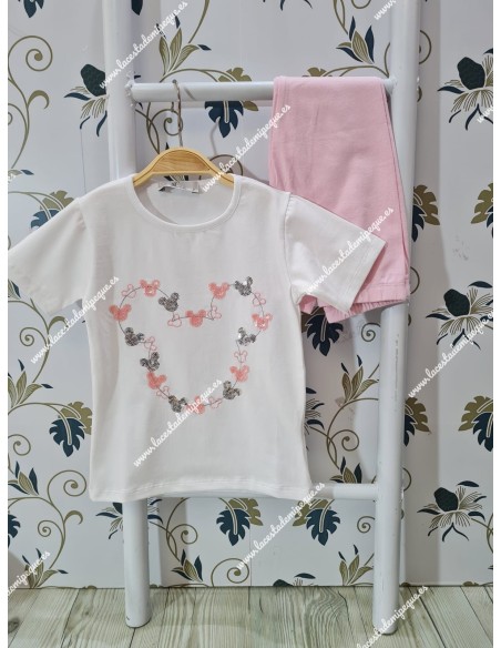 Conjunto Leggings Minnie Lentejuelas Rosa
