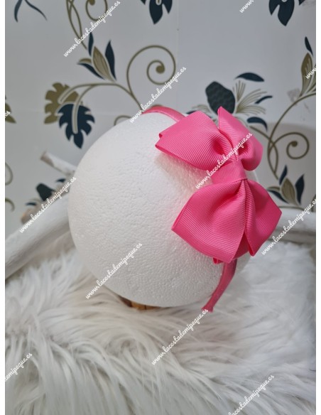 Diadema Lazo rosa chicle