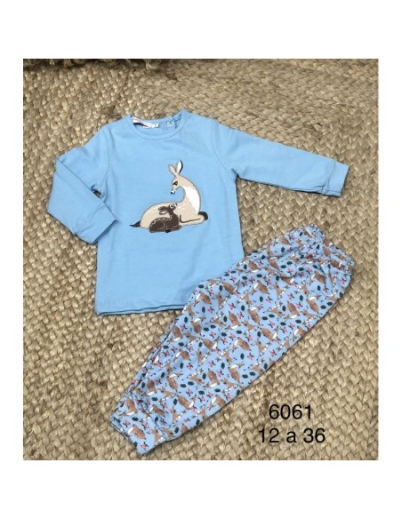 Pijama Bebé Ciervo celeste