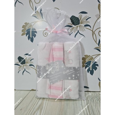 Gasa Bebe Rosa Elefantes (pack de 3 unidades)