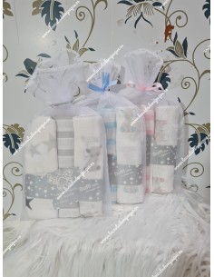 Gasa Bebe Rosa Animales (pack de 3 unidades) 2