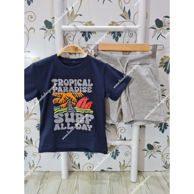 Conjunto Bermuda Surf Marino-Gris