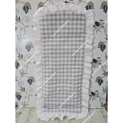 Funda Universal Vichy Gris Cuadros-M Combi Bambula Blanca...