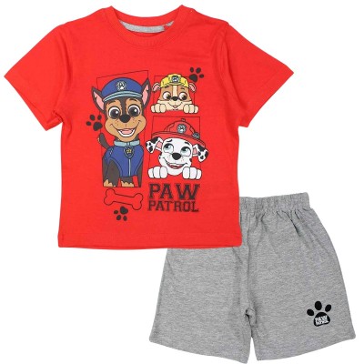 Conjunto Bermuda Patrulla Canina Rojo-Gris