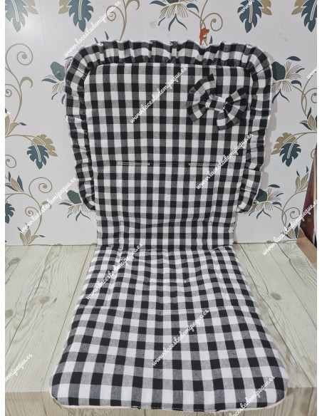 Funda Universal Vichy Negro Mediano Lazo Tela