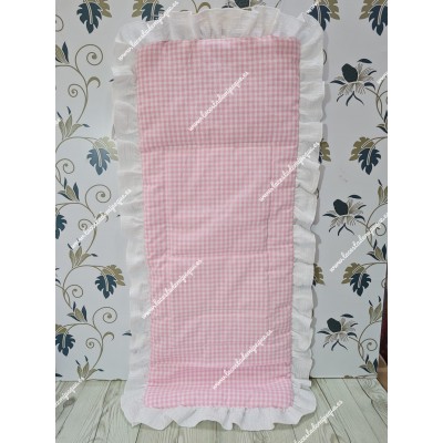 Funda Universal Vichy Rosa Cuadros-P Bambula Blanca Volante