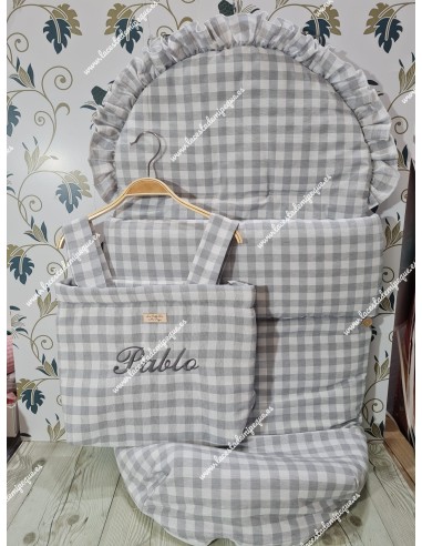 Saco Universal Vichy Gris cuadro Mediano