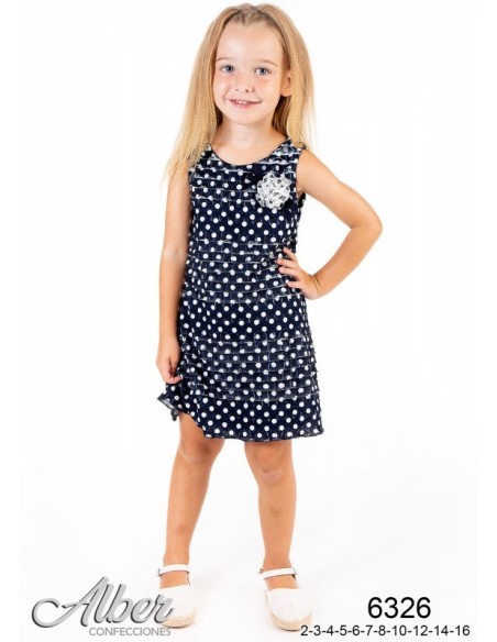 Vestido Lunares Marino Alber