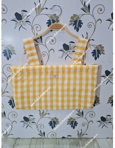 Bolso Minibag Vichy amarillo cuadro mediano